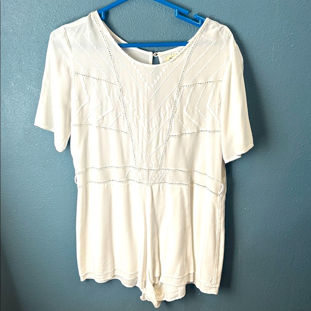 O'Neill White Romper with Intricate Detailing